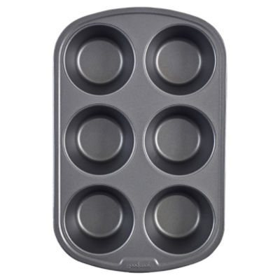 GoodCook Dishwasher Safe Nonstick Steel 6Cup Jumbo Texas Muffin Pan, Gray