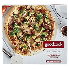 GoodCook Round 14.75 inch diameter, Pizza Baking Stone with Metal Rack, 1 Each