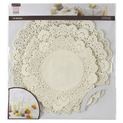Paper Doilies Multipack 32 Round Paper Lace in Assorted Sizes,  White,Disposable, Catering, Serving, Parties,Special Occasions Ki-06