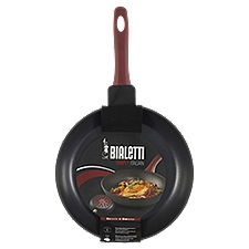Bialetti Simply Italian Nonstick Aluminum 10'' Frying Pan, Black/Red