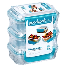 GoodCook Meals on the Run 3-pack Small Snack Container Set, Locking Lid