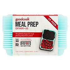 GoodCook Meal Prep 1 Cup 2 Compartment, Containers + Lids, 10 Each