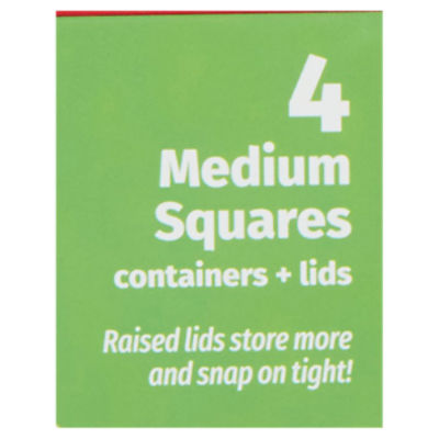 2.9-Cup Food Container, medium square, 4-Piece Set - GoodCook