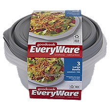 GoodCook EveryWare 6.2 Cups Large Bowls, Containers + Lids, 3 Each