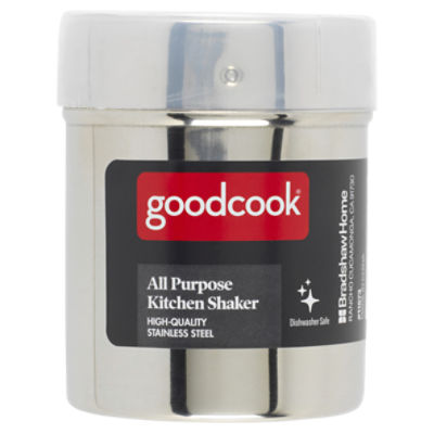 GoodCook Gourmet All-purpose Shaker, 10oz. capacity, Stainless Steel with Plastic Cover