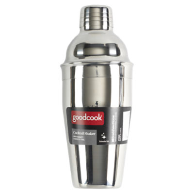 GoodCook Gourmet Cocktail Shaker, 16oz Stainless Steel with 1oz. Jigger Cap