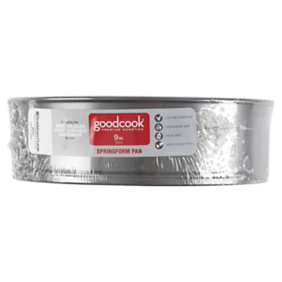 GoodCook 2pc.Non-Stick Springform Baking Pan with Spring Clip Release,  steel, gray, 2 3/4'' deep