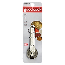 GoodCook Measuring Spoons Stainless Steel, 4 count