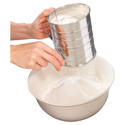 White Scoop & Sift Flour Sifter