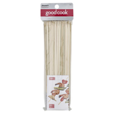 GoodCook Silver Bamboo Skewers 10-inch, 100 Each