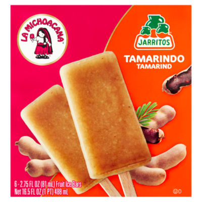 La Michoacana Tamarind Fruit Ice Bars, 2.75 fl oz, 6 count