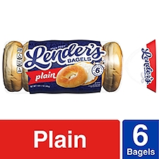 Lender's Refrigerated Pre-Sliced Plain Bagel, 6 per Bag, 17.1 oz