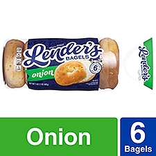 Lender's Refrigerated Pre-Sliced Onion Bagel, 6 Bagels per Bag, 17.1 oz