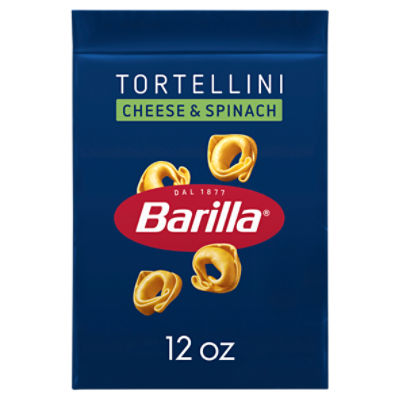 BARILLA Cheese & Spinach Tortellini Pasta, 12 oz. Bag - 6 Servings Per Bag - Pantry Friendly Dried Tortellini - Made with Non-GMO Ingredients