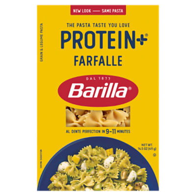 Barilla Protein+ Farfalle Grain & Legume Pasta, 14.5 oz