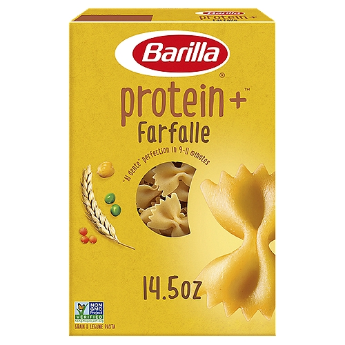 Made simply with delicious golden wheat + protein from lentils, chickpeas, and peas, Barilla Protein+ provides a good source of protein for the whole family -- while keeping the classic pasta taste and texture your whole family loves!