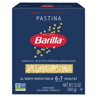 Barilla Pastina Pasta Non-GMO, Kosher Certified, 12 oz
