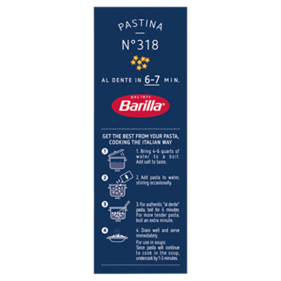 Barilla Pastina Pasta Non-GMO, Kosher Certified, 12 oz