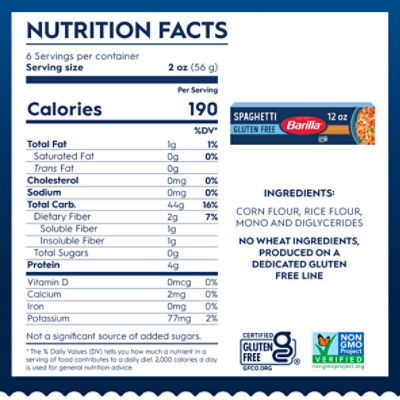 Barilla Gluten Free Spaghetti Pasta, 12 oz