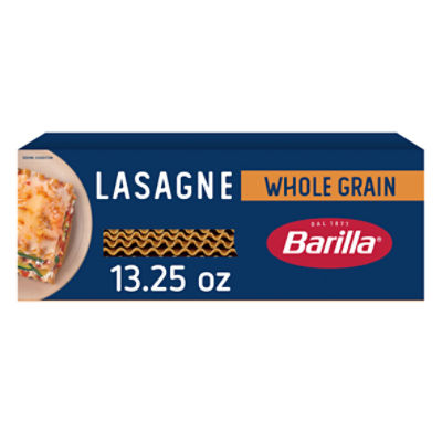 Barilla Whole Grain Lasagne, 13.25 oz. Box - Non-GMO Pasta Made With 100% Whole Grain Durum Wheat - Great Source of Fiber