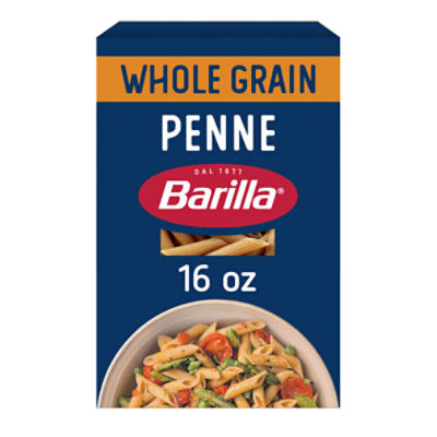 Barilla Whole Grain Penne Pasta, 16 oz. Box - Non-GMO Pasta Made With 100% Whole Grain Durum Wheat - Great Source of Fiber, 16 Ounce