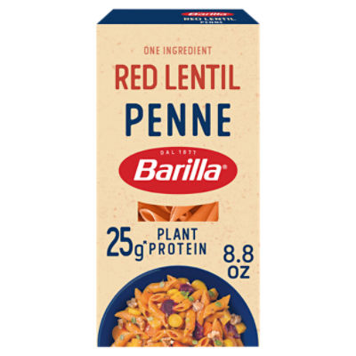 Barilla Red Lentil Penne Pasta, 8.8 oz - Vegan, Gluten Free, Non GMO & Kosher - Made with Plant Based Protein