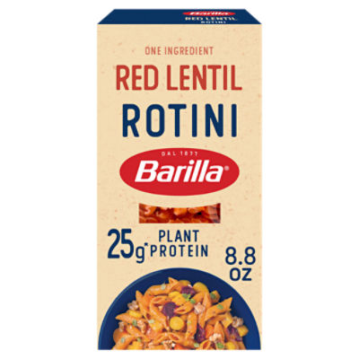 Barilla Red Lentil Rotini Pasta, 8.8 oz - Vegan, Gluten Free, Non GMO & Kosher - Made with Plant Based Protein, 8.8 Ounce