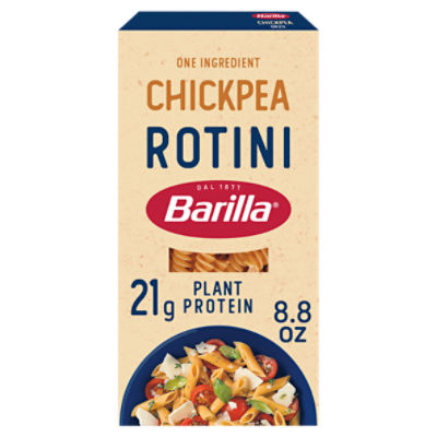 Barilla Chickpea Rotini Pasta, 8.8 oz - Vegan, Gluten Free, Non GMO & Kosher - Made with Plant Based Protein, 8.8 Ounce