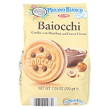 Barilla Mulino Bianco Cookie with Hazelnut and Cocoa Cream Baiocchi, 7.05 oz, 7.05 Ounce