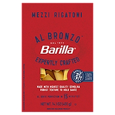 Barilla Al Bronzo Mezzi Rigatoni Pasta, 14.1 oz
