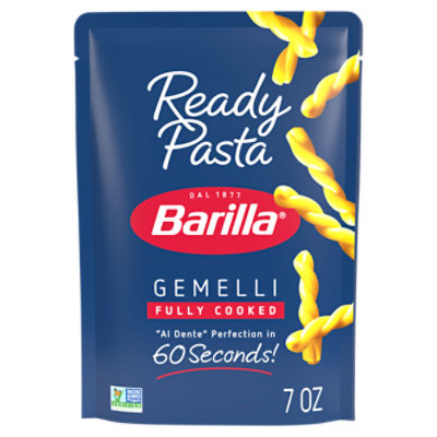 Barilla Ready Pasta, Fully Cooked Gemelli Pasta, Non-GMO & Kosher, 7 oz