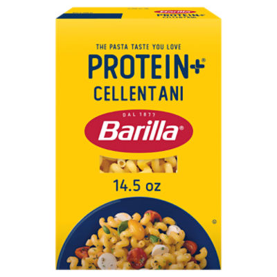 BARILLA Protein+ (Plus) Cellentani Pasta, 14.5 Ounce - plant based pasta - Made from Lentils, Chickpeas & Peas - Non-GMO, Kosher Certified and Vegan