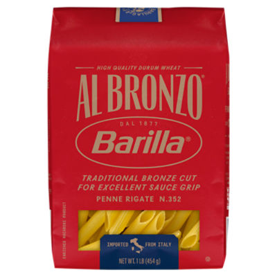 Barilla Al Bronzo Penne Rigate N.352 Pasta, 1 lb