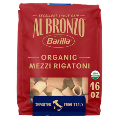 Barilla Al Bronzo Organic N.322 Mezzi Rigatoni Pasta, 1 lb