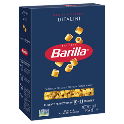 Barilla Ditalini Pasta Non-GMO, Kosher Certified, 16 oz