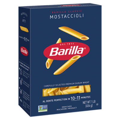 Barilla Mostaccioli Pasta Non-GMO, Kosher Certified, 16 oz