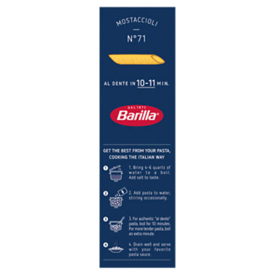 Barilla Mostaccioli Pasta Non-GMO, Kosher Certified, 16 oz