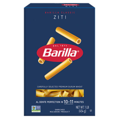Barilla Ziti Pasta Non-GMO, Kosher Certified, 16 oz