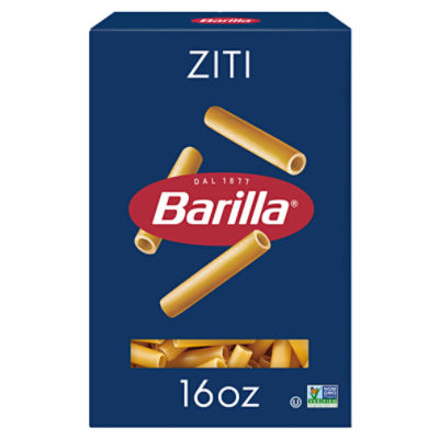 Barilla Ziti Pasta, 16 oz. Box - Non-GMO Pasta Made with Durum Wheat Semolina - Kosher Certified Pasta, 1 Pound