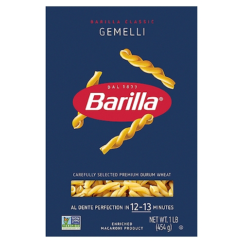 Barilla Gemelli n.90 Pasta, 1 lb
Enriched Macaroni Product