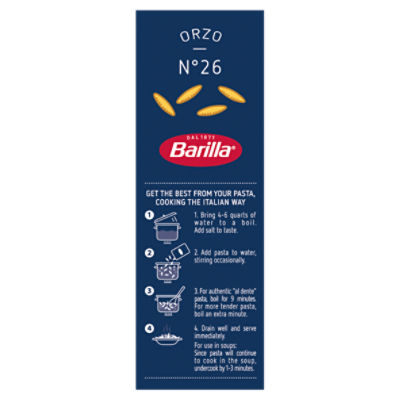 Barilla Orzo Pasta Non-GMO, Kosher Certified, 16 oz