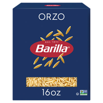 Barilla Orzo Pasta, 16 oz. Box - Non-GMO Pasta Made with Durum Wheat Semolina - Kosher Certified Pasta, 1 Pound