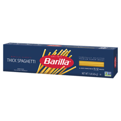 Barilla Thick Spaghetti Pasta Non-GMO, Kosher Certified, 16 oz