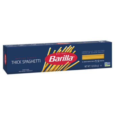 Barilla Thick Spaghetti Pasta Non-GMO, Kosher Certified, 16 oz