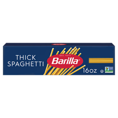 Barilla Thick Spaghetti Pasta, 16 oz. Box - Non-GMO Pasta Made with Durum Wheat Semolina - Kosher Certified Pasta