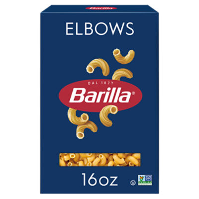 Barilla Elbows Pasta, 16 oz. Box - Non-GMO Pasta Made with Durum Wheat Semolina - Kosher Certified Pasta, 1 Pound