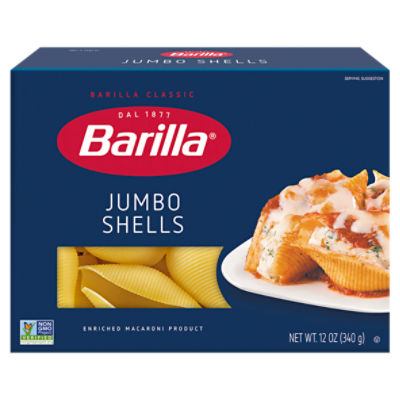 Barilla Jumbo Shells Pasta Non-GMO, Kosher Certified, 12 oz