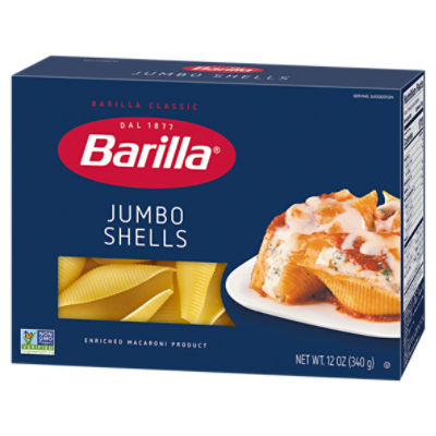 Barilla Jumbo Shells Pasta Non-GMO, Kosher Certified, 12 oz