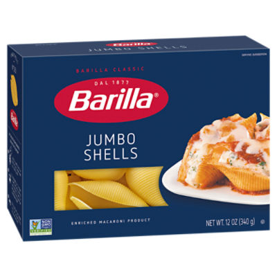 Barilla Jumbo Shells Pasta Non-GMO, Kosher Certified, 12 oz