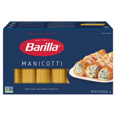 Barilla Manicotti Pasta Non-GMO, Kosher Certified, 8 oz
